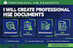 create hse documents, risk assessment and jsa reports