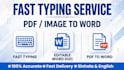 do fast typing, data entry and pdf to word