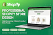 shopify store, shopify redesign and dropshipping store