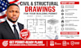 do illinois california nc florida civil structural engineer drawings for permit