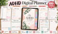 design hyperlinked adhd digital planner budget habit tracker planner for etsy