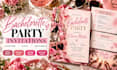 design bachelorette party invitation, chic and custom party cards