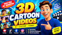 create a 3d cartoon promo video with ia