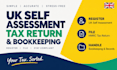 register UK self asessment, file hmrc tax return and handle bookkeeping