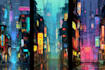do cyberpunk scifi futuristic city
