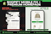 fix shopify mobile responsive and design premium homepage