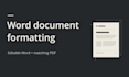 format your word document and deliver an editable docx and PDF