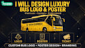 design luxury bus logo and posters, premium bus branding