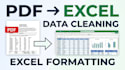 convert PDF to excel, clean data and format spreadsheets
