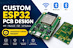 design esp32 wifi bluetooth iot pcb, schematic and pcb layout