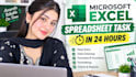 do any microsoft  excel spreadsheet task in 24 hours