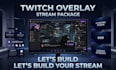 design animated twitch overlay stream package and twitch badges