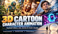 create 3d cartoon character animation and stylized videos