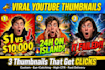 design 3 viral mrbeast style youtube thumbnails