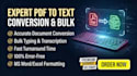 do fast pdf to text conversion and bulk typing work