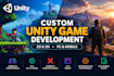 develop a custom 2d or 3d game in unity for PC or mobile