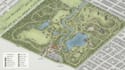 design vector, isometric park, hiking trail and visitor maps