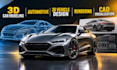 3d car modeling, automotive, 3d vehicle design, rendering and cad visualization
