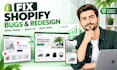fix shopify errors, fix bugs redesign shopif store for sales