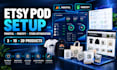 printful, printify integrations with etsy store along with products setup