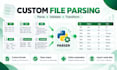 parse, validate, and transform your custom data files