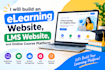 build an elearning website, lms website, and online course platform