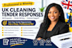 write UK cleaning tender bids, proposals and professional tender responses