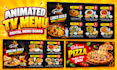design animated digital menu board and restaurant tv menu screen