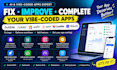 fix vibe coding bubble io adalo softr replit lovable base44 ai app expert