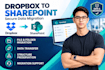 migrate your dropbox data to sharepoint or anywhere