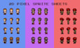 create 2d pixel art sprite sheet and 8 bit game character animation