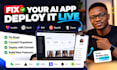 fix lovable replit bolt base44 app bugs deploy your website