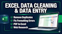 do excel data cleaning, formatting, and deduplication