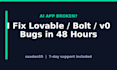 do ai app bug fix for lovable bolt v0 apps
