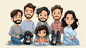 design personalized family cartoon characters