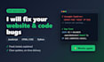 fix bugs in your website, javascript, java, typescript