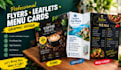 design professional flyers, leaflets, and menu cards for your business