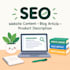 write SEO website copy, blog and product descriptions