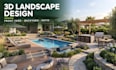 create 3d landscape design, backyard, patio and pool rendering