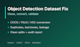 convert, clean and fix your yolo, coco or voc dataset for training