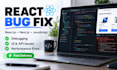 fix react js bugs and frontend issues