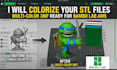 paint stl convert stl to 3mf split slice color  for bambu lab ams 3d printing