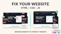 fix html css javascript responsive website bugs