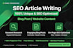 write SEO optimized high quality article blog post and website content wr