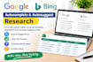 do google autocomplete and bing autosuggest research