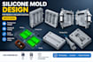 do silicone mold design, resin casting mold, vacuum casting, dfm, stl