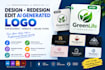 design redesign edit ai generated logo for business website online store