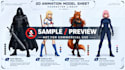 2d character model sheet and character design