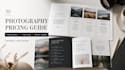 design a photography pricing guide, rate card and videography packages