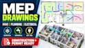 do mep drawing, hvac, plumbing, electrical design construction and permit plans